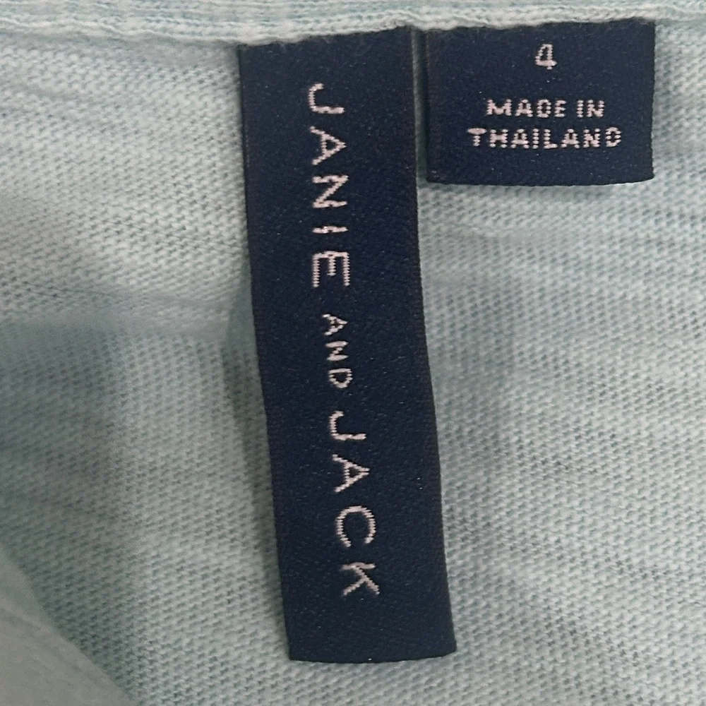 Janie & Jack aqua Blue cotton slub knit Polo Shirt size 4 (boys)